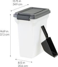 Dog Food Storage Container, Airtight Lid, 2-Cup Scoop, Up to 13 Pounds Pet Food Storage, Versatile Pet Food Bin, Treats, BPA Free, Dark Gray