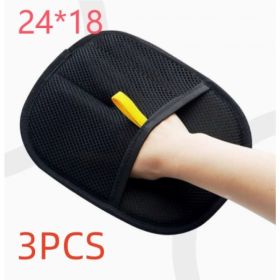 Pet Hair Remover Mitt Pet Hair Remover Gloves Deshedding Brush Glove For Dog Cat Rabbit With Long Short Curly Hair (Option: Black-3PCS)