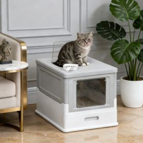 Stainless Steel Enclosed Litter Box for Cats (Option: default title)
