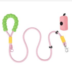 Explosion-proof Dog Leash For Small And Medium-sized Dogs, Suitable For Corgi, Border Collie, Shiba Inu, Dog Walking Collar And Dog Chain (Option: Pink)