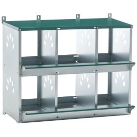 6 Room Metal Chicken Nesting Boxes 6 Compartment Egg Coop (Option: default title)