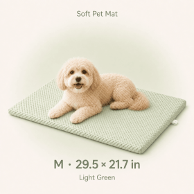 Summer Dog Bed Mat with Removable Machine-Washable Cover, Cushioned Foam Pet Mattress, Non-Slip Crate Kennel Pad for Cats, Small Medium Dogs (Color: Green, size: M)