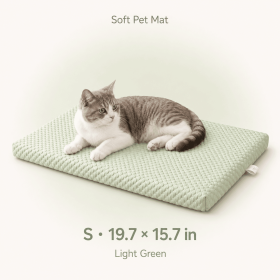 Summer Dog Bed Mat with Removable Machine-Washable Cover, Cushioned Foam Pet Mattress, Non-Slip Crate Kennel Pad for Cats, Small Medium Dogs (Color: Green, size: S)