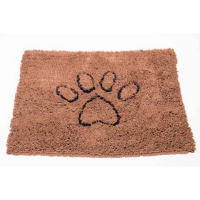 DGS Pet Products Dirty Dog Door Mat Small Brown 23" x 16" x 2" (Color: Brown, size: large)