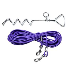 Ground Stake Fixed Dog Leash Allows Your Beloved Dog To Play More Freely (Option: Purple-9M)