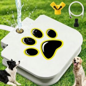 Step Activated Dog Water Dispenser, Outdoor Pet Drinking Fountain with 2-Way Water Splitter, Iron Build for Backyard Garden Use (Option: AS PIC)